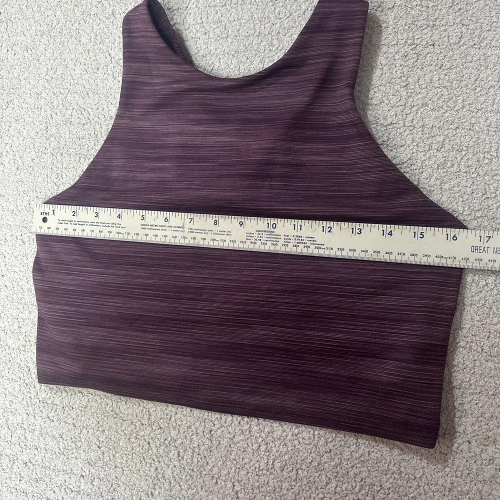 Athleta Conscious Crop Spacedye Purple Racerback Bra Tank Top Active‎ Sz Large